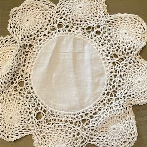 Vintage Elegant Cream Crochet Doily 
Three dolies